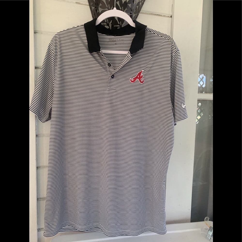 COPY - L Atlanta Braves striped polo